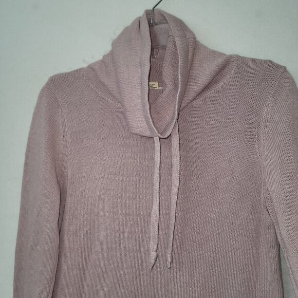 Dakini Sweater Women S Rose Pink Drawstring Cowlneck Long Sleeve Tunic Thumbhole - Picture 4 of 12